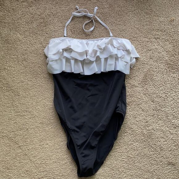 Venus Ruffle Top Removable Halter Strap One Piece Size 12 - Picture 1 of 13